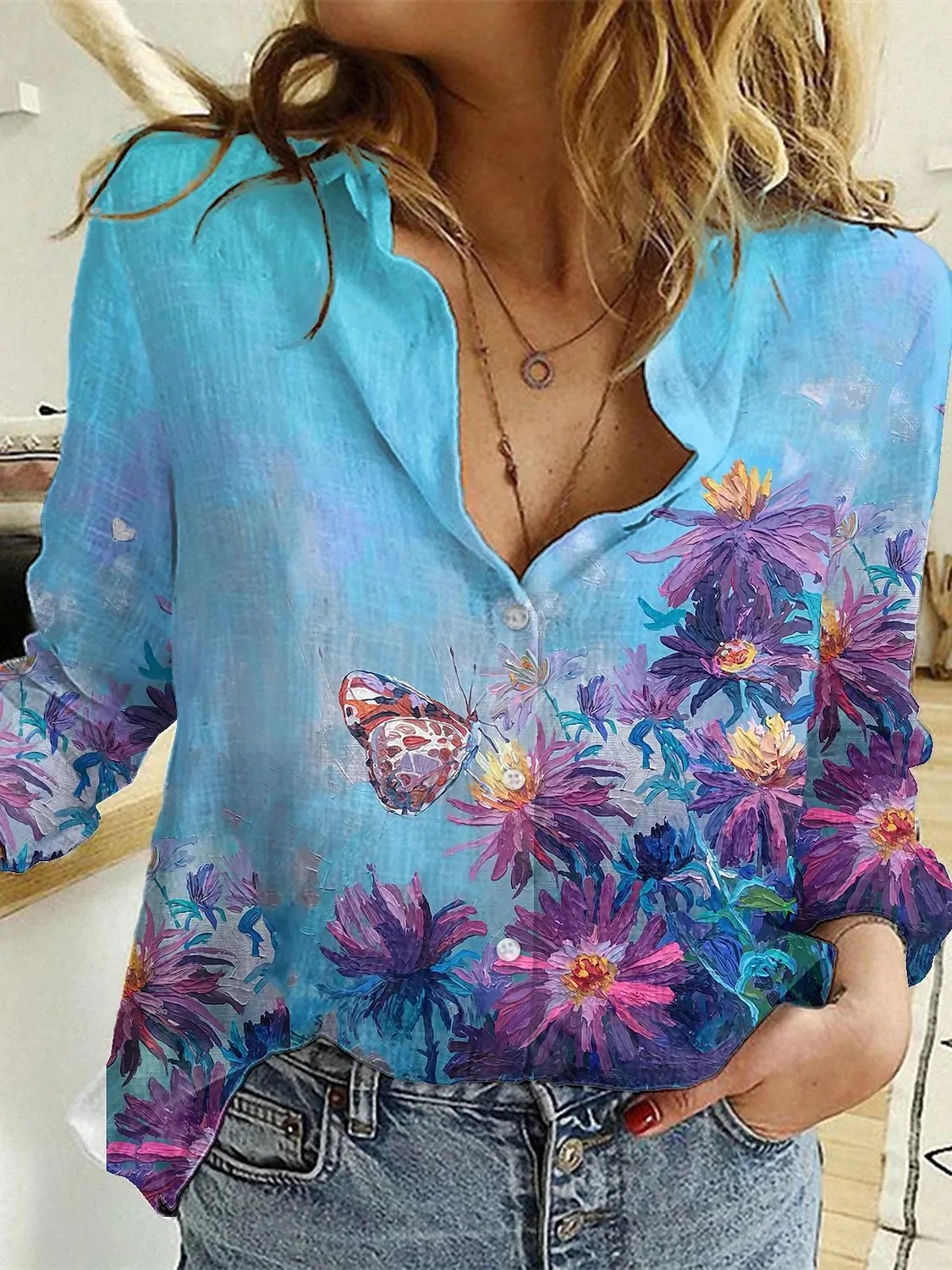 Women Retro Colorful Print Buttons Shirt Long Sleeve Turn-down Collar Ladies Top Streetwear Casual Plus Size
Women Retro Colorful Print Buttons Shirt Long Sleeve Turn-down Collar Ladies Top Streetwear Casual Plus Size