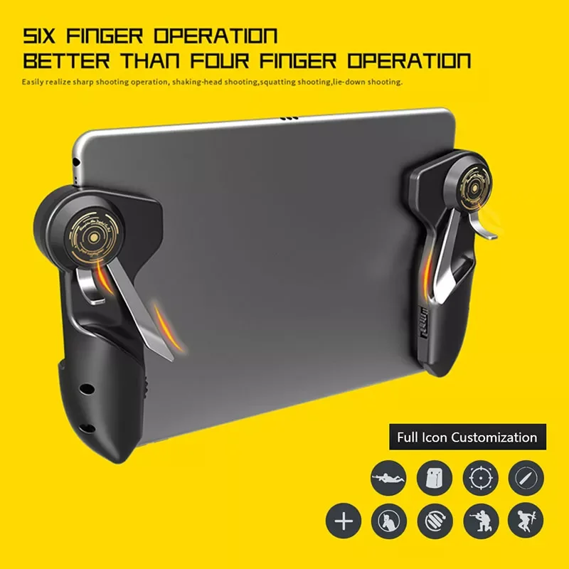 NEW2023 AK-PAD6K for PUBG Game Controller Six Finger L1 R1 Fire Aim Button Trigger Gamepad Joystick for IPad Tablet Game ABS Acc
NEW2023 AK-PAD6K for PUBG Game Controller Six Finger L1 R1 Fire Aim Button Trigger Gamepad Joystick for IPad Tablet Game ABS Acc
