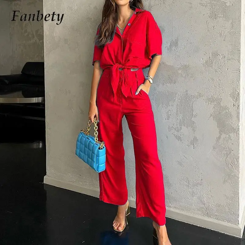 Женский Повседневный однотонный комплект из двух предметов, элегантная рубашка на пуговицах с отложным воротником и коротким рукавом, Женс...
Женский Повседневный однотонный комплект из двух предметов, элегантная рубашка на пуговицах с отложным воротником и коротким рукавом, Женс...