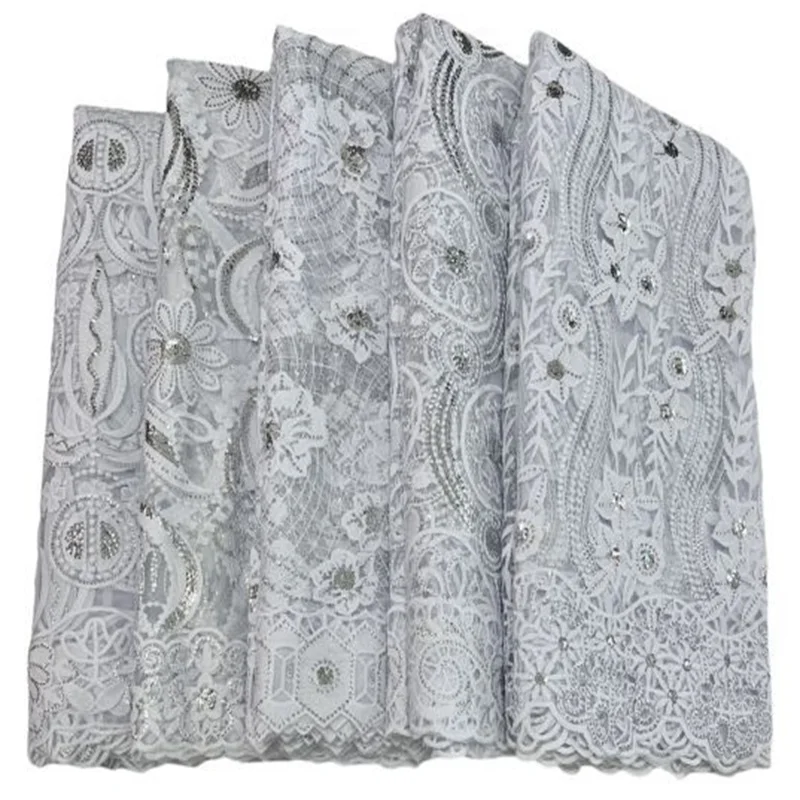 Sequins Embroidery African Lace Fabric 5 Yards 2022 White High Quality Nigerian Wedding Bridal Asoebi French Net Lace Material
Sequins Embroidery African Lace Fabric 5 Yards 2022 White High Quality Nigerian Wedding Bridal Asoebi French Net Lace Material
