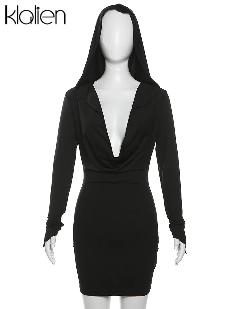 Женское мини-платье с V-образным вырезом, осень
Женское мини-платье с V-образным вырезом, осень