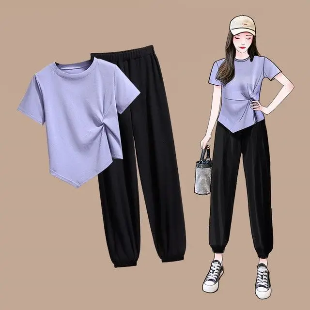 Tracksuit Outfits Two-piece Top and Pants Casual Women 2 Piece Sets Female Outfits Clothing Women's Solid Color Outfits A592
Tracksuit Outfits Two-piece Top and Pants Casual Women 2 Piece Sets Female Outfits Clothing Women's Solid Color Outfits A592