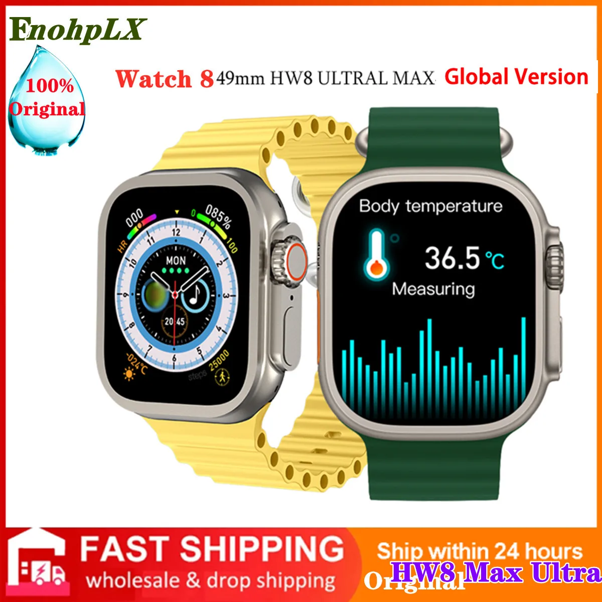 49mm HW8 Ultra Max Smart Watch Series 8 Smartwatch with band lock Body Temperature Men Women NFC Bluetooth Call Blood Glucose
49mm HW8 Ultra Max Smart Watch Series 8 Smartwatch with band lock Body Temperature Men Women NFC Bluetooth Call Blood Glucose