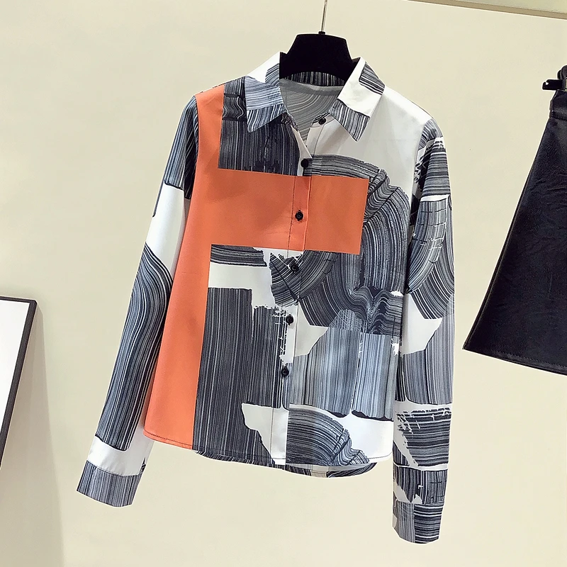 Chiffon Women's Blouse Casual Print Polo Shirt Long Sleeve Top Spring Autumn Fashion Clothing
Chiffon Women's Blouse Casual Print Polo Shirt Long Sleeve Top Spring Autumn Fashion Clothing