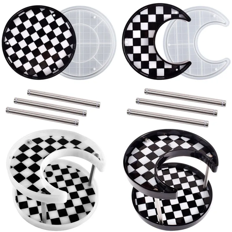 DIY Round Moon Checkerboard Double Layer Storage Box Silicone Mold Moon Double-deck Cosmetics Storage Crystal Epoxy Resin Molds
DIY Round Moon Checkerboard Double Layer Storage Box Silicone Mold Moon Double-deck Cosmetics Storage Crystal Epoxy Resin Molds