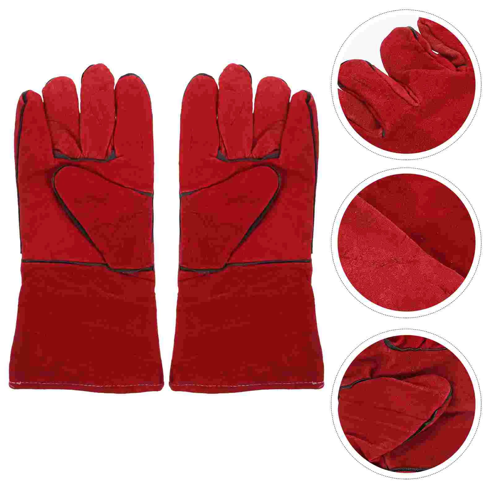 

1 пара перчаток против укусов перчатки для кормления попугаев защитные перчатки для домашних животных (красный)