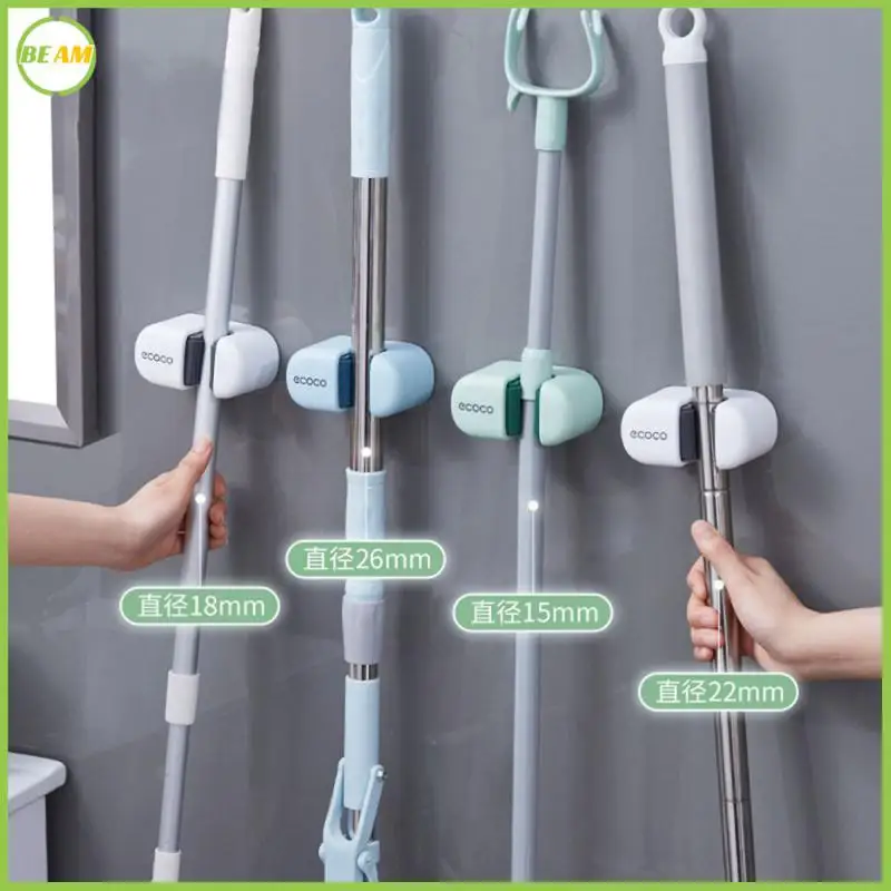 

Multi-purpose Mop Hook Self-adhesive Mop Clip Broom Hanger Non-perforated Hook Household Gadgets Strong Viscose Wall Hanging