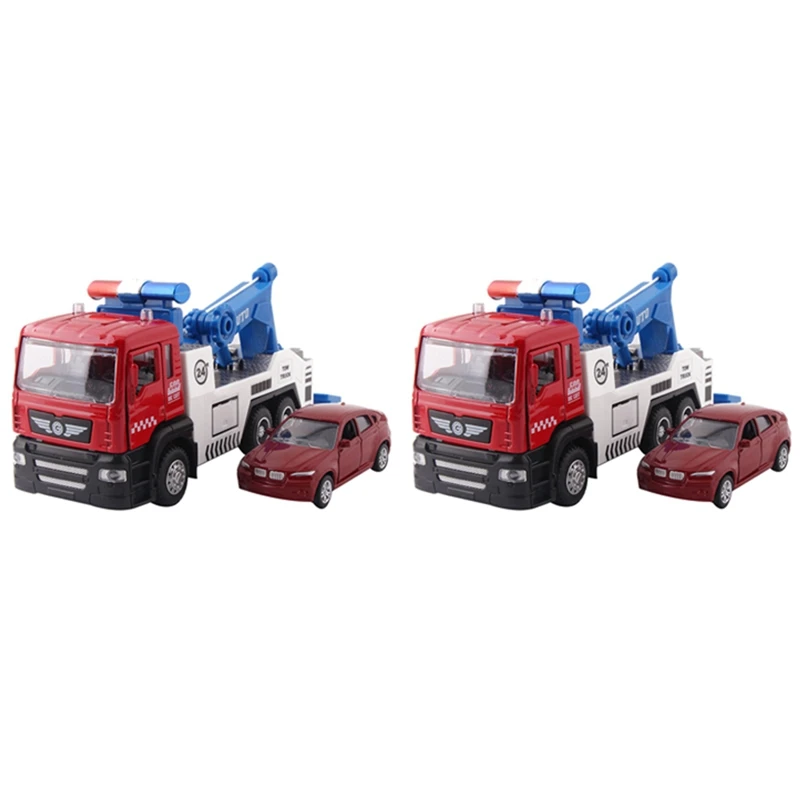 2X Alloy Tow Truck Set (2 Truck Plus 2 Smaller Car) Die-Cast Car Head Car Lights & Sound Function Toy,Red+White
2X Alloy Tow Truck Set (2 Truck Plus 2 Smaller Car) Die-Cast Car Head Car Lights & Sound Function Toy,Red+White