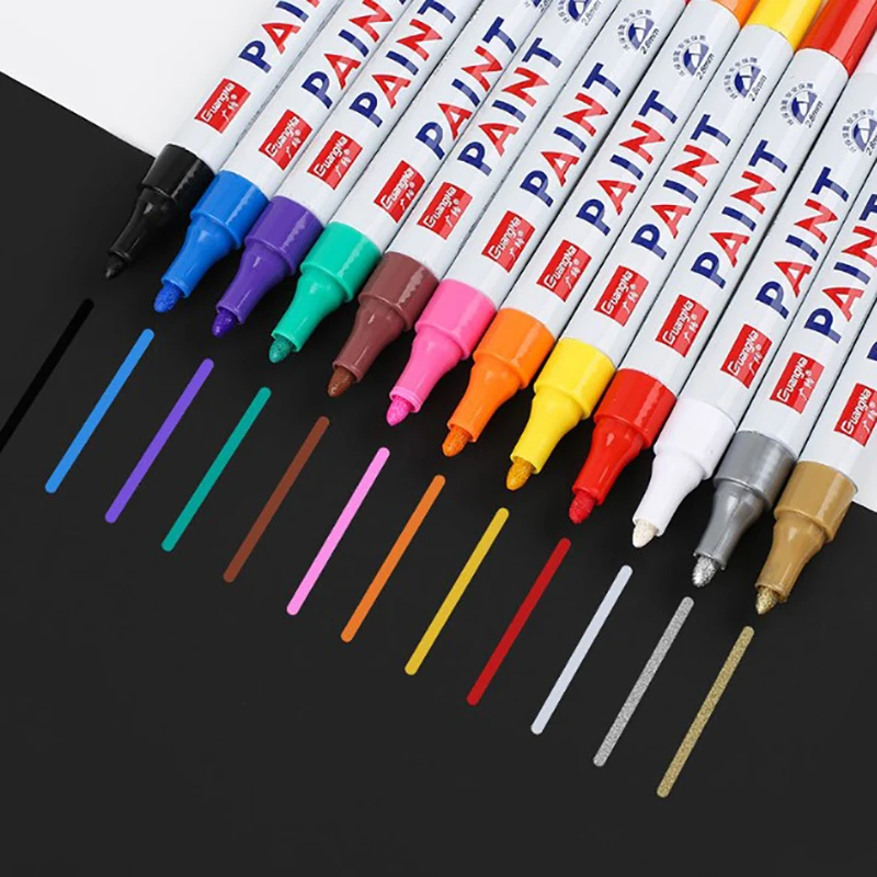 

1 шт. красочная Водонепроницаемая маркерная ручка для автомобильных колес и шин, масляная маркерная ручка для автомобильных резиновых шин, ручка для краски автомобиля, маркер для граффити и подкрашивания