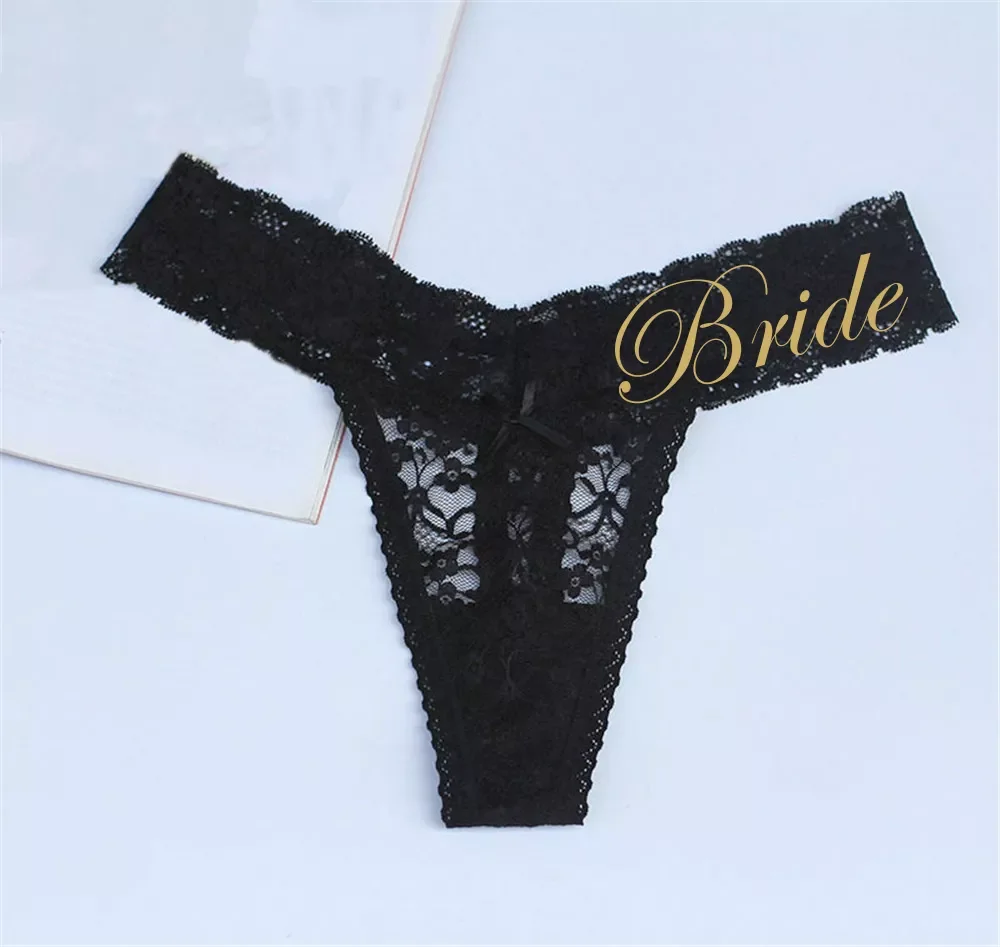 Bride Bridesmaid Printed Lace Women's Sexy Thongs G-string Underwear Panties Personalized Name Female Lace Thongs Wedding Gifts
Bride Bridesmaid Printed Lace Women's Sexy Thongs G-string Underwear Panties Personalized Name Female Lace Thongs Wedding Gifts