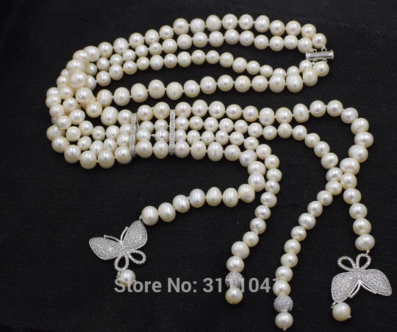 2rows freshwater pearl near round 8-9mm +butterfly pendant necklace 24inch wholesale beads nature
2rows freshwater pearl near round 8-9mm +butterfly pendant necklace 24inch wholesale beads nature