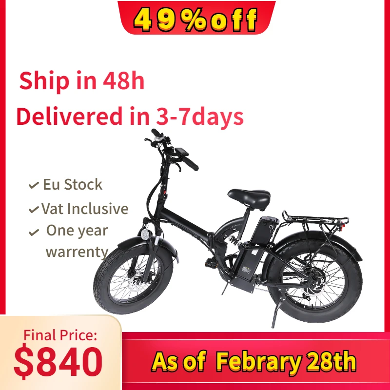 500W Electric Bicycle Foldable Mountain Snow E-Bike 48V 15AH Removable Battery for Adults Front and Rear Shock Suspension
500W Electric Bicycle Foldable Mountain Snow E-Bike 48V 15AH Removable Battery for Adults Front and Rear Shock Suspension