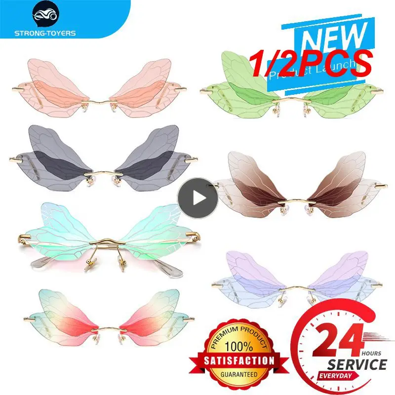 1/2PCS Butterfly Sunglasses Rimless Dragonfly Wing Sunglasses Women Vintage Clear Ocean Lens Eyewear Men Sun Glasses Shades
1/2PCS Butterfly Sunglasses Rimless Dragonfly Wing Sunglasses Women Vintage Clear Ocean Lens Eyewear Men Sun Glasses Shades
