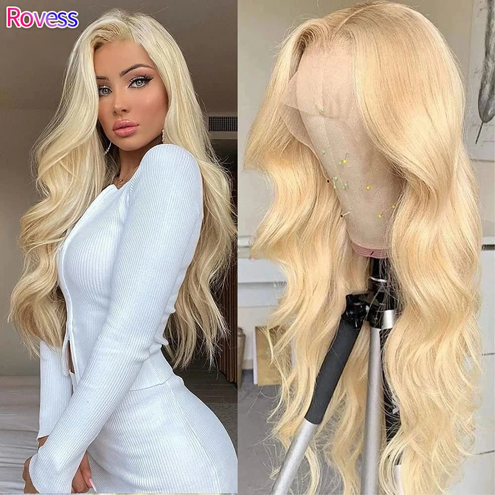 

Rovess 613 Body Wave Lace Front Human Hair Wigs 13x4 13x6 Honey Blonde Lace Wig Brazilian PrePlucked with Baby Hair Wig 24inches