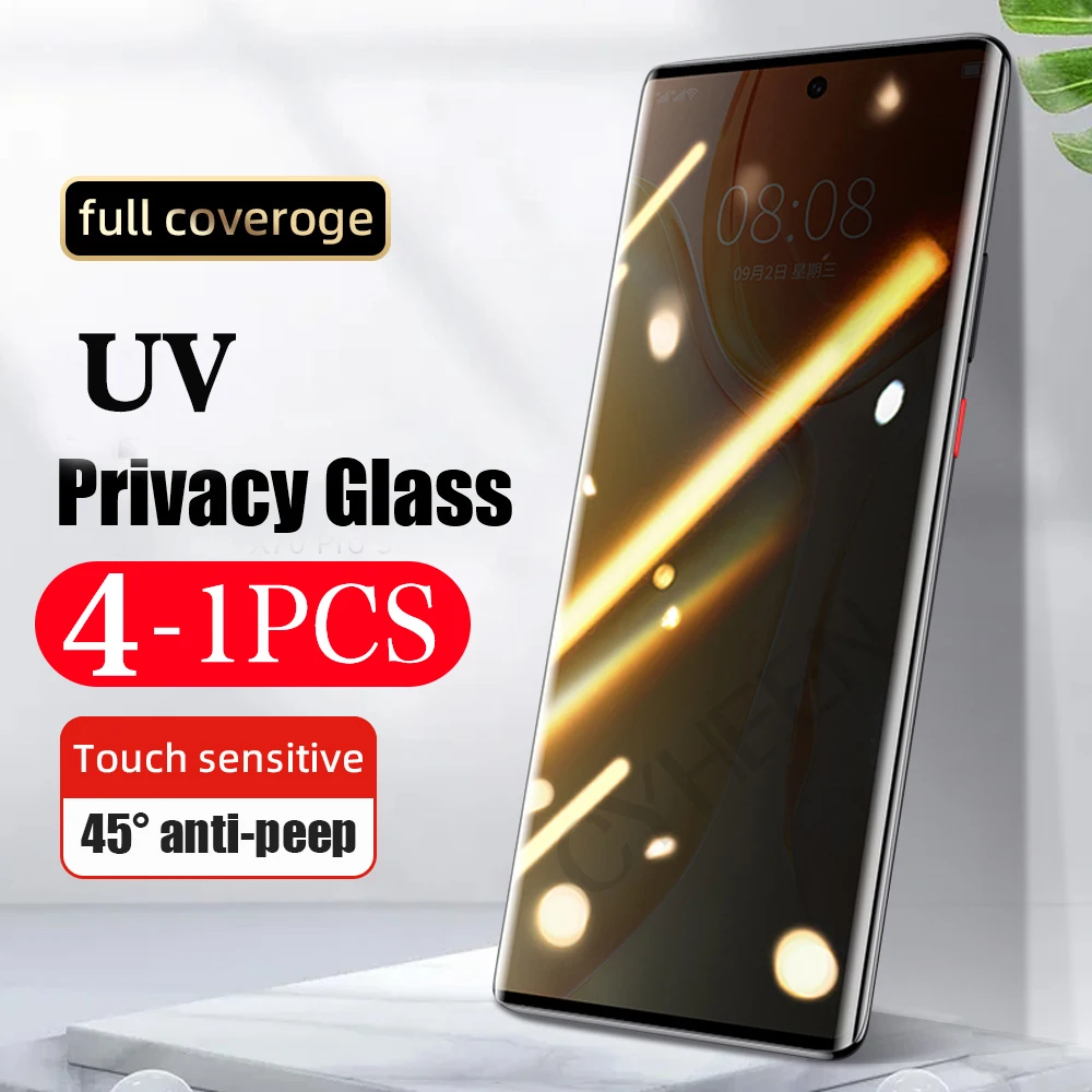 

4-1Pcs 9D UV Privacy protective film For vivo X90 S16 S15 S12 pro X80 UV anti-spy Tempered Glass NEX 3 3S phone screen protector