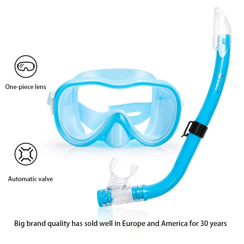 

Детский комплект из двух предметов для подводного плавания мягкий мундштук полусухая дыхательная трубка большая рамка противотуманные очки для студентов маска для дайвинга