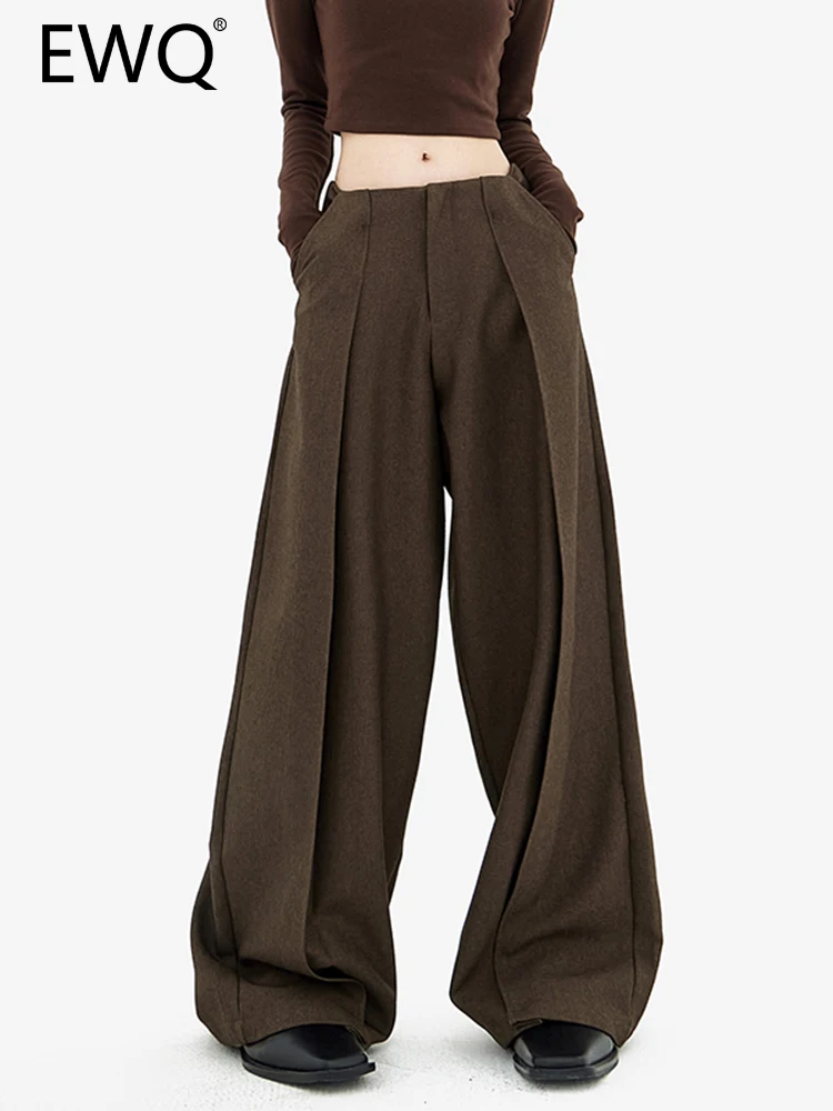 Женские повседневные брюки EWQ, коричневые прямые широкие брюки свободного покроя на завязках, модель 26D293 на весну и зиму, 2023
Женские повседневные брюки EWQ, коричневые прямые широкие брюки свободного покроя на завязках, модель 26D293 на весну и зиму, 2023
