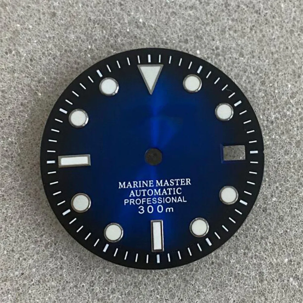 Watch dial blue/black dial 29MM green lume watch Replacement accessories Sun pattern for nh35 case
Watch dial blue/black dial 29MM green lume watch Replacement accessories Sun pattern for nh35 case