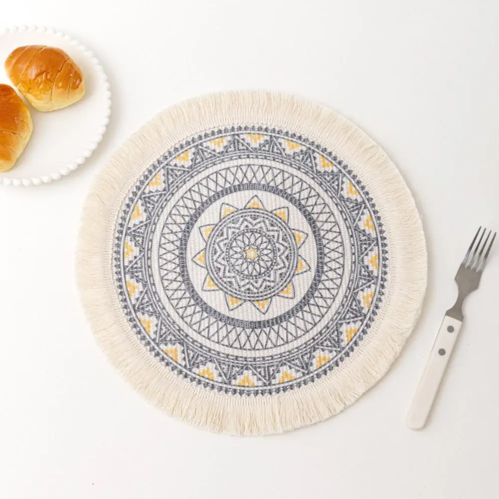 Excellent Drink Pad Durable Lightweight Nordic Style Round Tassel Cotton Table Place Mat Table Place Mat Placemat
Excellent Drink Pad Durable Lightweight Nordic Style Round Tassel Cotton Table Place Mat Table Place Mat Placemat