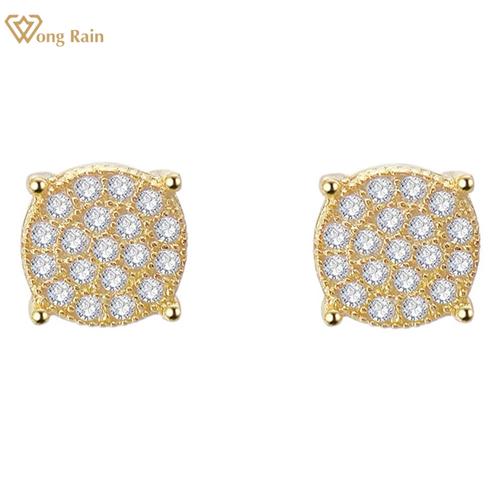Wong Rain Hip Hop 925 Sterling Silver Real D Color GRA Moissanite Diamonds 18K Gold Plated Round Studs Earrings Fine Jewelry
Wong Rain Hip Hop 925 Sterling Silver Real D Color GRA Moissanite Diamonds 18K Gold Plated Round Studs Earrings Fine Jewelry