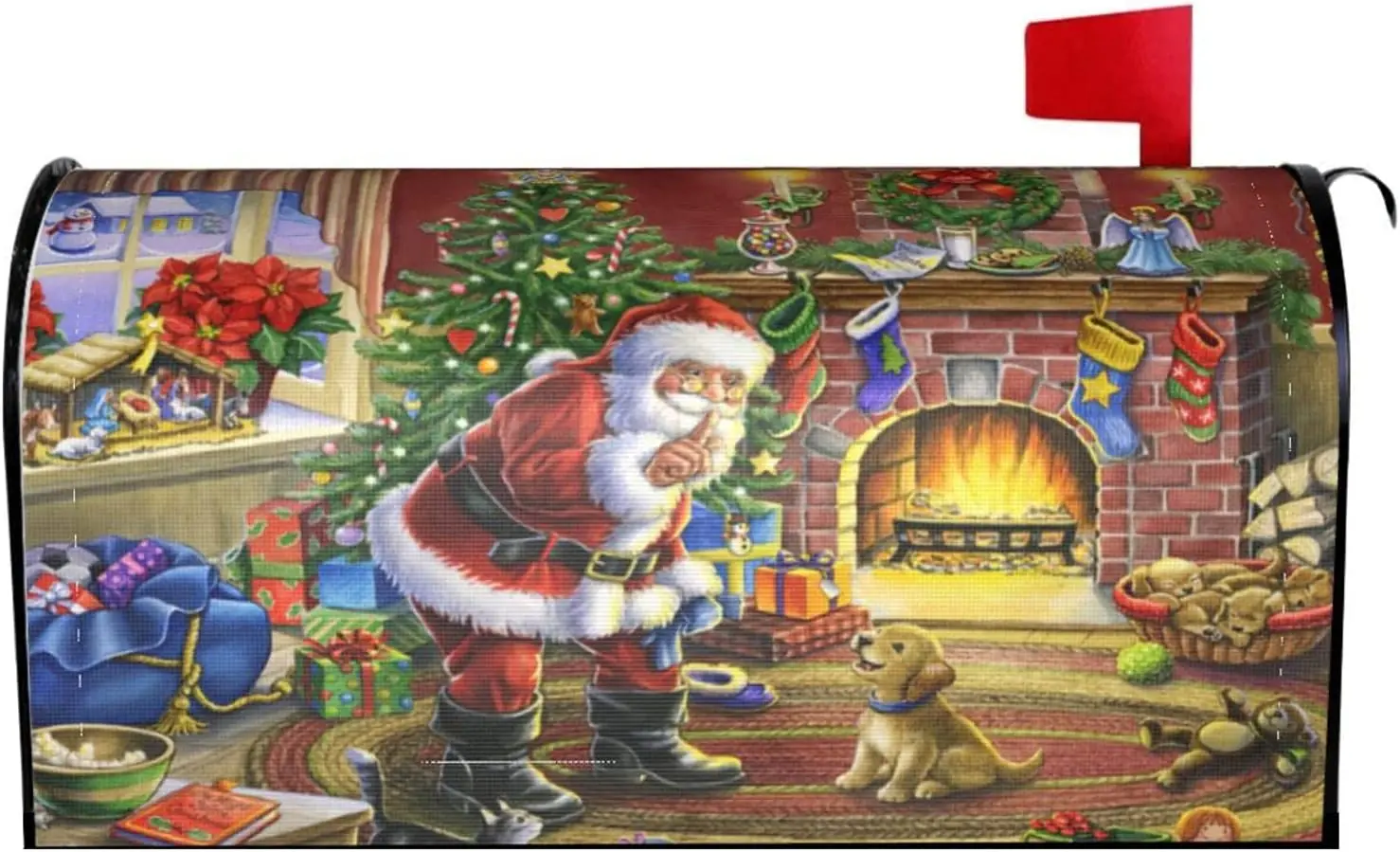 Ouqiuwa Santa Claus Xmas Tree Cute Puppy Dog Welcome Magnetic Mailbox Cover, Mailbox Wrap Decorative for Garden Yard Home 25.5x2 
Ouqiuwa Santa Claus Xmas Tree Cute Puppy Dog Welcome Magnetic Mailbox Cover, Mailbox Wrap Decorative for Garden Yard Home 25.5x2