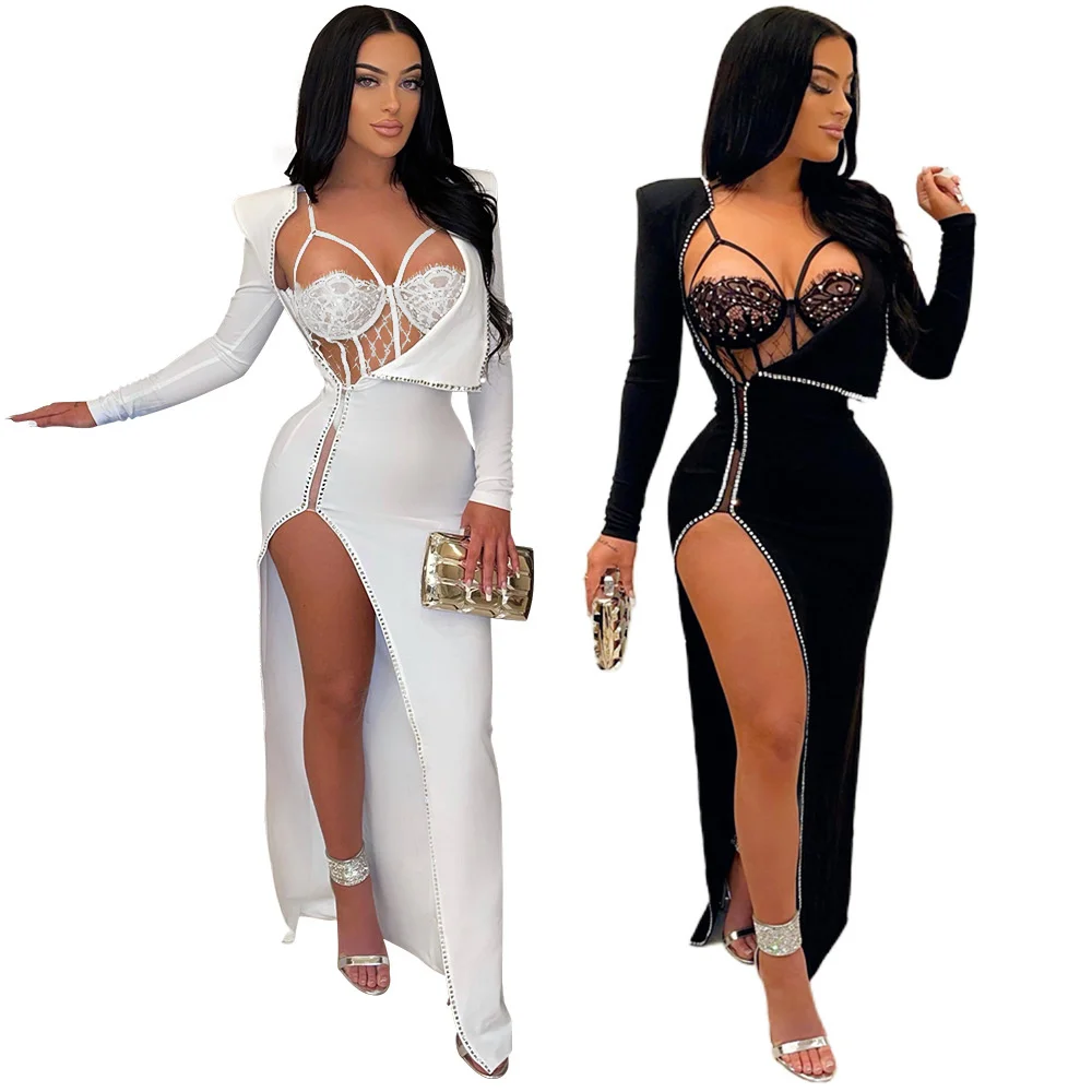 Sylph Sexy Set Woman 2 Pieces Mesh Zipper Patchwork Womens Two Peice Sets Diamonds Bodysuit Top Female Dress Women's Suit Traf
Sylph Sexy Set Woman 2 Pieces Mesh Zipper Patchwork Womens Two Peice Sets Diamonds Bodysuit Top Female Dress Women's Suit Traf