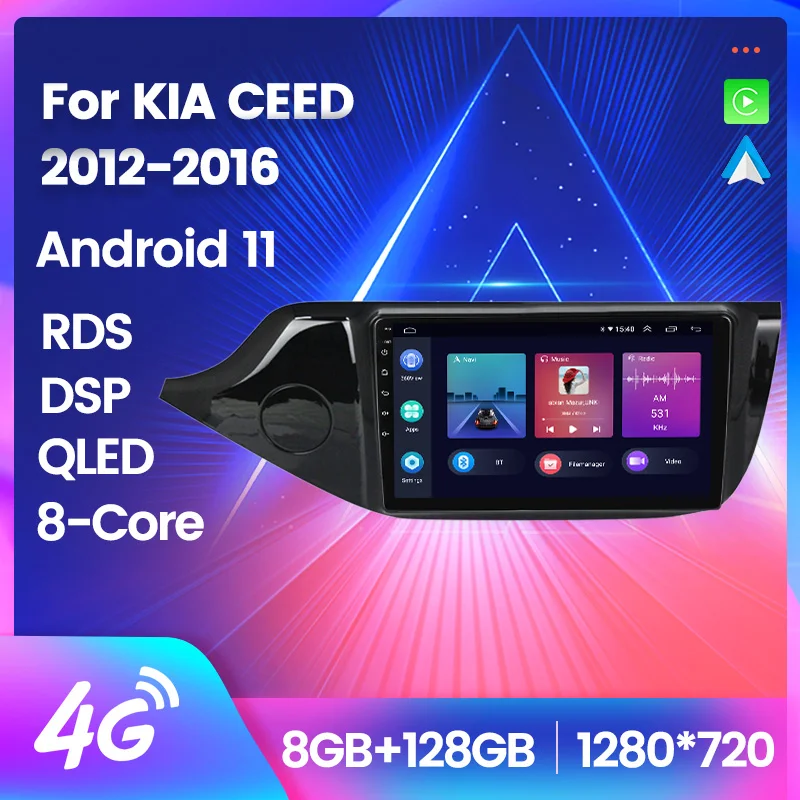 Автомагнитола на Android 11, мультимедийный видеоплеер 8G + 128G для KIA CEED 2012-2016, 8-ядерный процессор, GPS-навигация Carplay + Авто WiFi + 4G DSP RDS 
Автомагнитола на Android 11, мультимедийный видеоплеер 8G + 128G для KIA CEED 2012-2016, 8-ядерный процессор, GPS-навигация Carplay + Авто WiFi + 4G DSP RDS