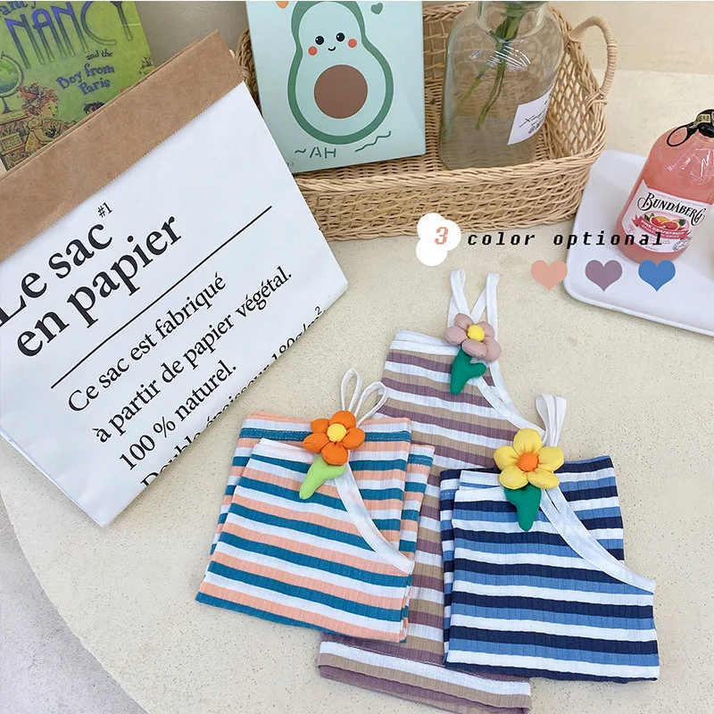 Children's vest 2022 summer new girls' suspenders Western-style baby striped sleeveless three-dimensional flower top
Children's vest 2022 summer new girls' suspenders Western-style baby striped sleeveless three-dimensional flower top