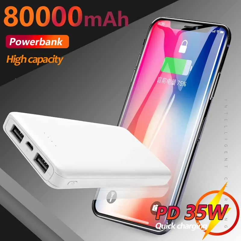 Power Bank High-capacity 80000mAh External Battery Charger Portable PowerBank Charger Fast Charging Power Bank for Iphone Xiaomi 
Power Bank High-capacity 80000mAh External Battery Charger Portable PowerBank Charger Fast Charging Power Bank for Iphone Xiaomi