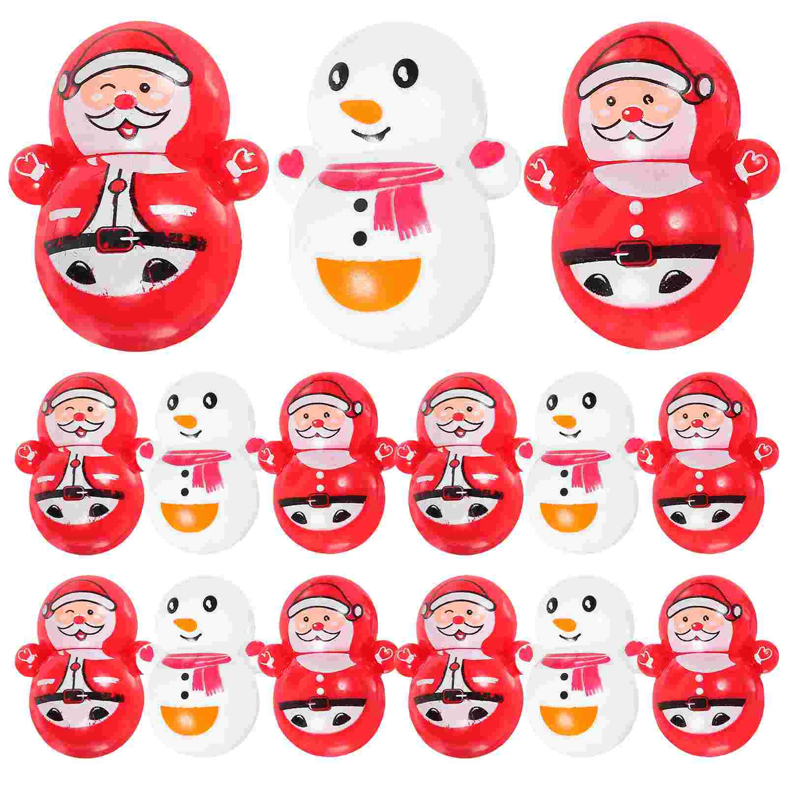 

60 Pcs Christmas Decorations Desktop Dining Table Home Decors Santa Claus Ornaments Plastic Gifts Child Tumbler Toys Snowmen