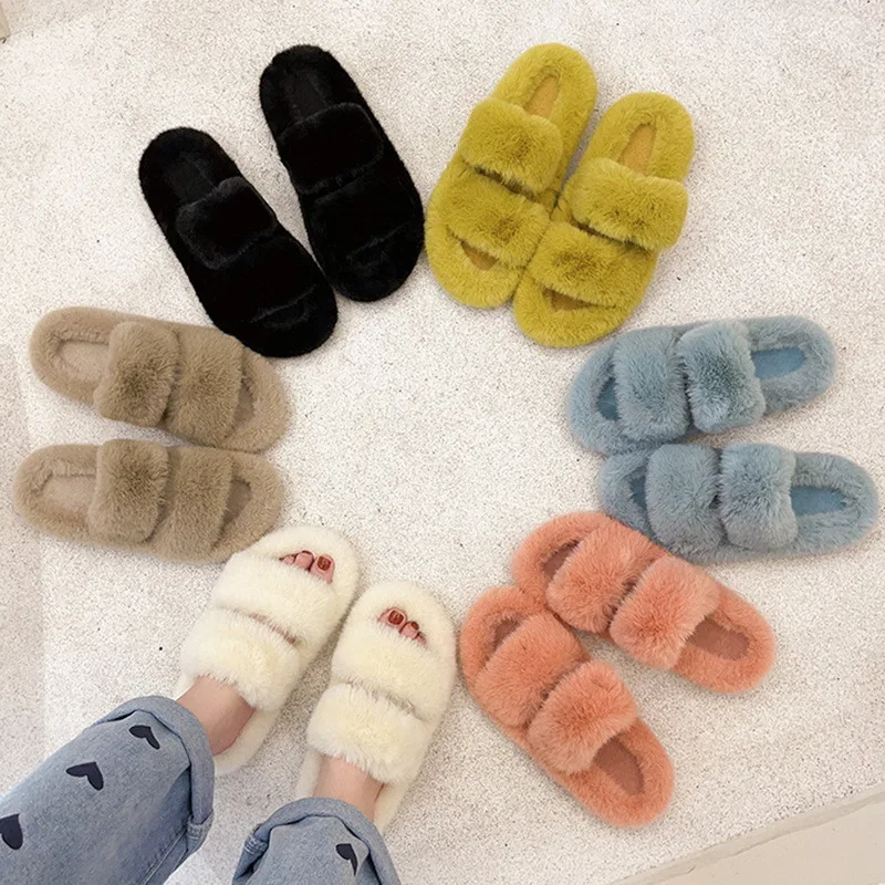 Women's Fur Slippers Fluffy Soft Furry Slippers Thick Candy Color Flat Heel Non Slip Home Shoes Ladies Luxury Design Footwear
Women's Fur Slippers Fluffy Soft Furry Slippers Thick Candy Color Flat Heel Non Slip Home Shoes Ladies Luxury Design Footwear