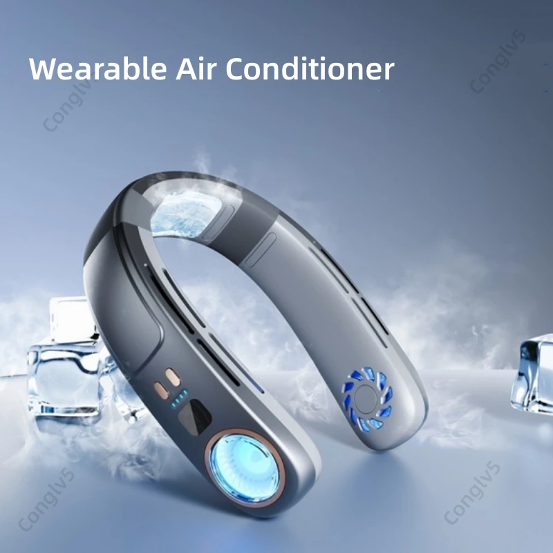 

Портативный мини-вентилятор на шею, портативный безлопастный вентилятор, USB Перезаряжаемый подвесной вентилятор без листьев, охлаждающий воздухоохлаждающий переносной шейный вентилятор