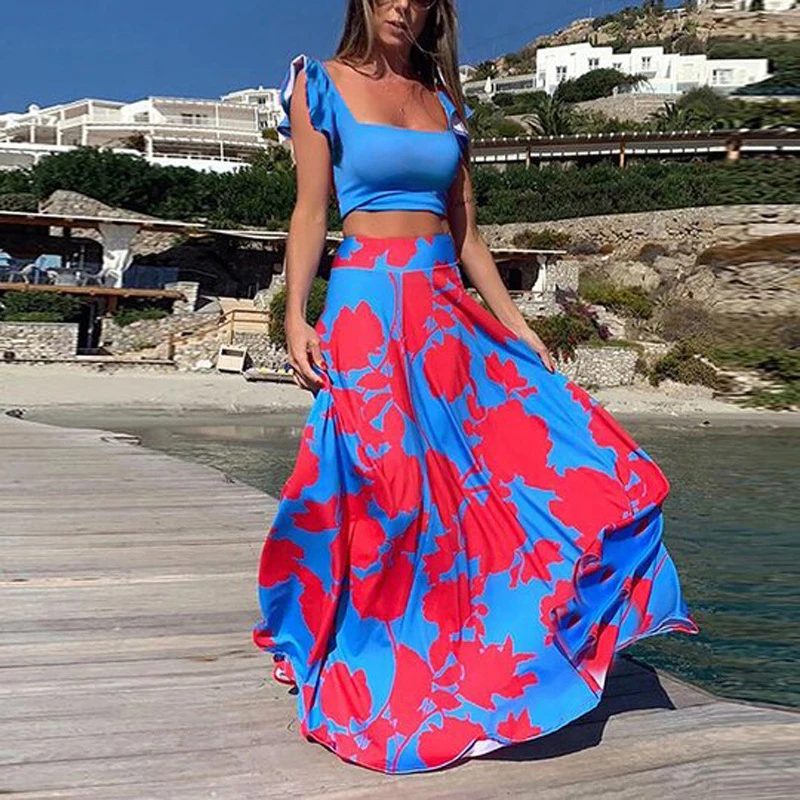 Summer New Women's Bohemian Sexy Print Sleeveless T-shirt Skirt Street Wear Clothes Girls Picture Dance Classic Dress Two-piece
Summer New Women's Bohemian Sexy Print Sleeveless T-shirt Skirt Street Wear Clothes Girls Picture Dance Classic Dress Two-piece