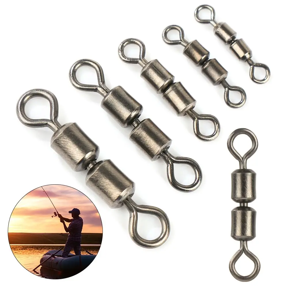 Solid Ring 2# 4# 6# 8# 10# Stainless Steel Bearing Barrel Heavy Duty Ball Double Rolling Fishing Swivel Connector
Solid Ring 2# 4# 6# 8# 10# Stainless Steel Bearing Barrel Heavy Duty Ball Double Rolling Fishing Swivel Connector
