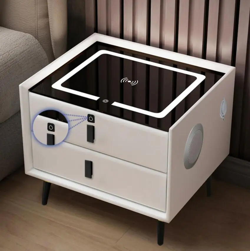 Simple Bedside Table Multifunctional Smart USB Wireless Charging Bluetooth Audio Fingerprint Solid Wood Bedside Table Furniture
Simple Bedside Table Multifunctional Smart USB Wireless Charging Bluetooth Audio Fingerprint Solid Wood Bedside Table Furniture