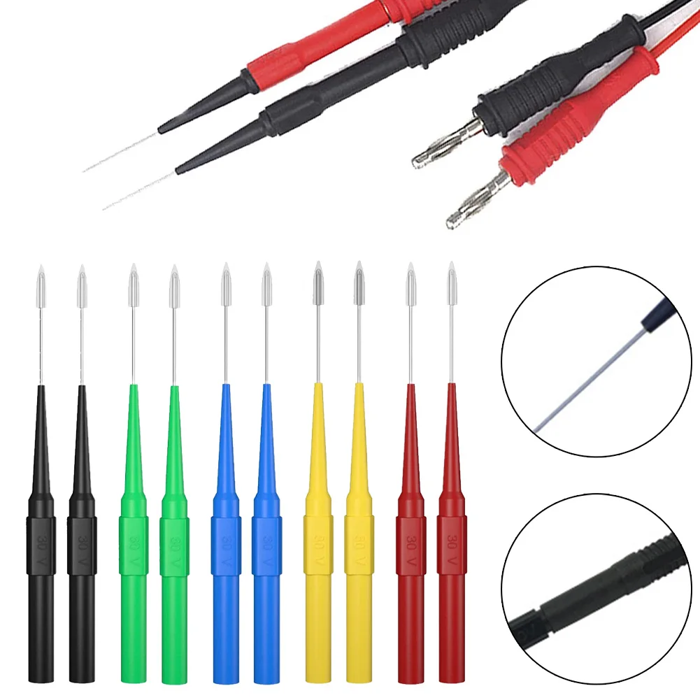 10Pcs Multimeters Test Probe Insulation Piercing Needle Banana Plug Cable Probe For Retest Wiring Connectors Accessories
10Pcs Multimeters Test Probe Insulation Piercing Needle Banana Plug Cable Probe For Retest Wiring Connectors Accessories