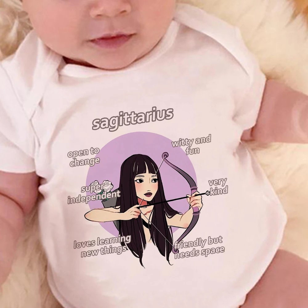 Cool Fashion Twelve Constellations Series Short Sleeve Toddler Bodysuits New Sagittarius Print Casual All-Match Newborn Romper
Cool Fashion Twelve Constellations Series Short Sleeve Toddler Bodysuits New Sagittarius Print Casual All-Match Newborn Romper