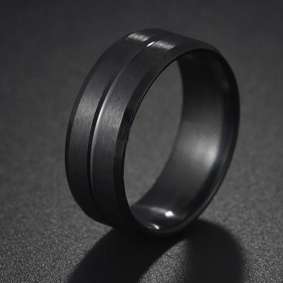 Cool Stainless Steel Men Couple Ring High Quality Groove Black Brushed Rings Punk Women Man Jewelry For Party Gift
Cool Stainless Steel Men Couple Ring High Quality Groove Black Brushed Rings Punk Women Man Jewelry For Party Gift