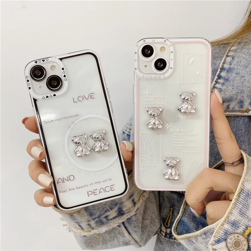 Luxury Korea 3D Silver Plating Bear Clear Soft Phone Case for iphone X XR 14 7 8 Plus 13 11 12 PRO XS MAX SE 2022 Love TPU Cover
Luxury Korea 3D Silver Plating Bear Clear Soft Phone Case for iphone X XR 14 7 8 Plus 13 11 12 PRO XS MAX SE 2022 Love TPU Cover