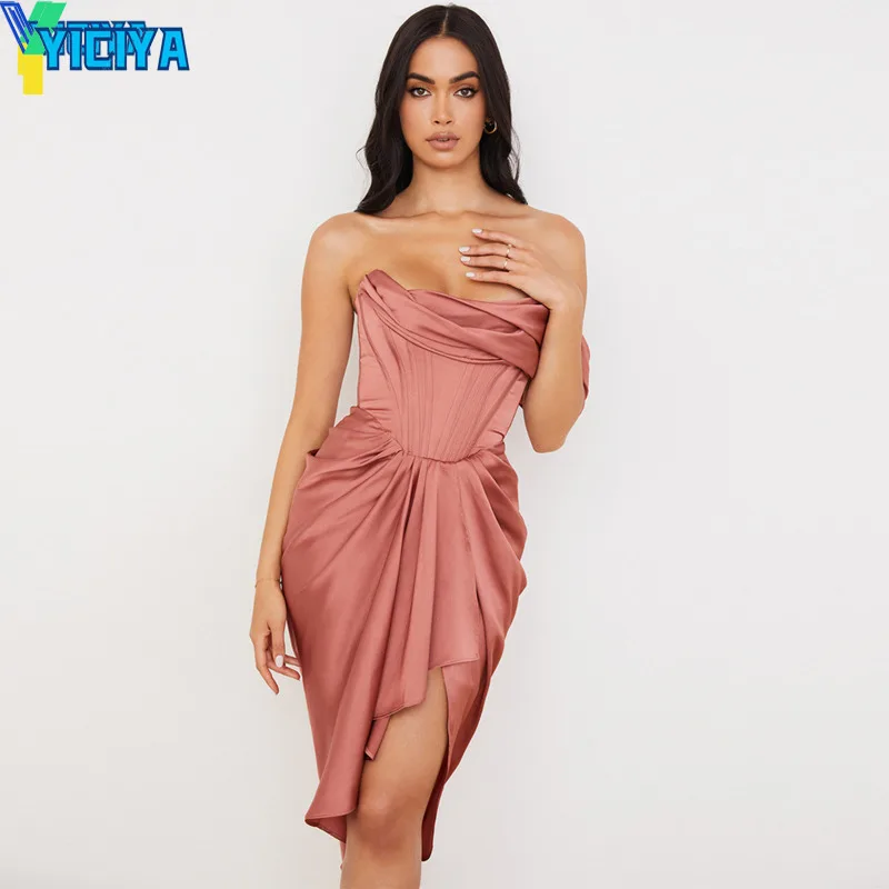 YICIYA Women's Dresses Summer 2022 Pink Party Dress One Shoulder Satin Body Dress Draped Sexy Club Evening Dress
YICIYA Women's Dresses Summer 2022 Pink Party Dress One Shoulder Satin Body Dress Draped Sexy Club Evening Dress