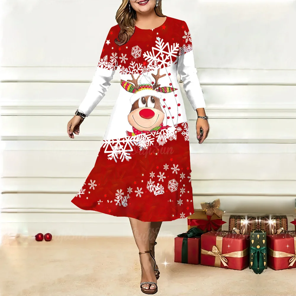 Christmas Elk Dress For Women 3d Print Imitation Cotton Dress Fashion Long Sleeve Clothing Winter Oversized Female Party Dresses
Christmas Elk Dress For Women 3d Print Imitation Cotton Dress Fashion Long Sleeve Clothing Winter Oversized Female Party Dresses