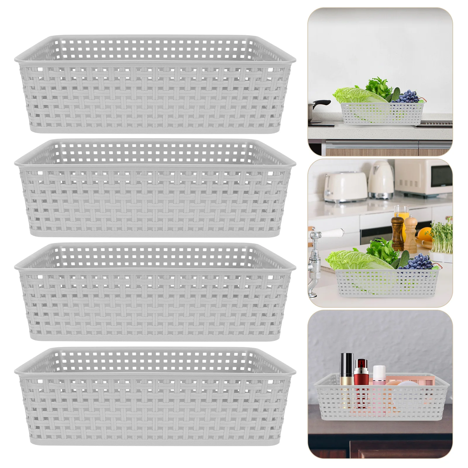 4pcs Desktop Makeup Organizer Box Rectangle Design Storage Boxes Sundries Basket
4pcs Desktop Makeup Organizer Box Rectangle Design Storage Boxes Sundries Basket
