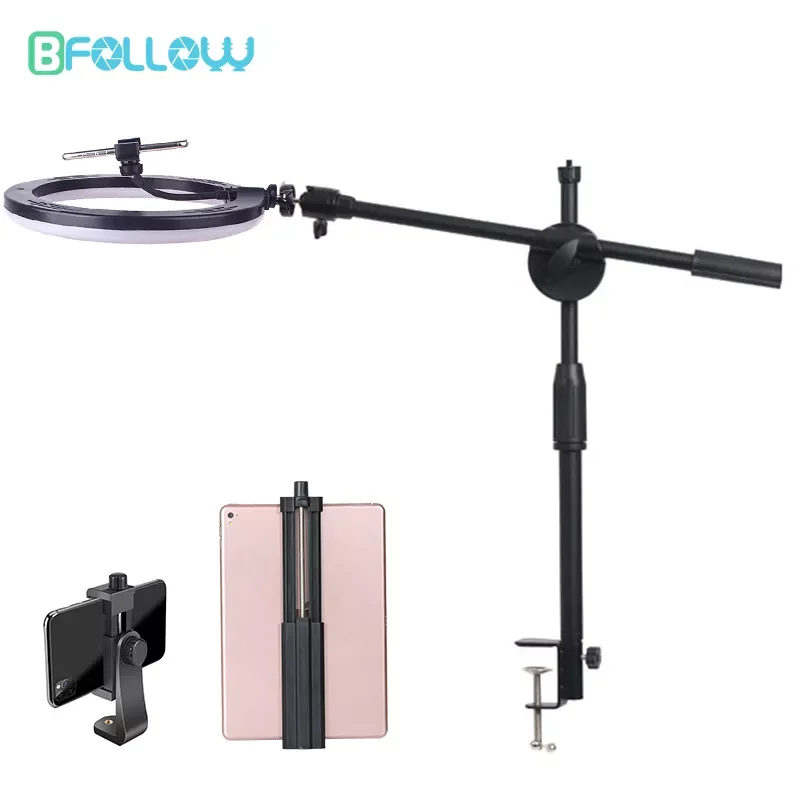 BFOLLOW Overhead Shooting Bracket Desk Clamp Mount for Mobile Phone Tablet DSLR Camera 10 inch Ring Light Video Top Down Stand
BFOLLOW Overhead Shooting Bracket Desk Clamp Mount for Mobile Phone Tablet DSLR Camera 10 inch Ring Light Video Top Down Stand