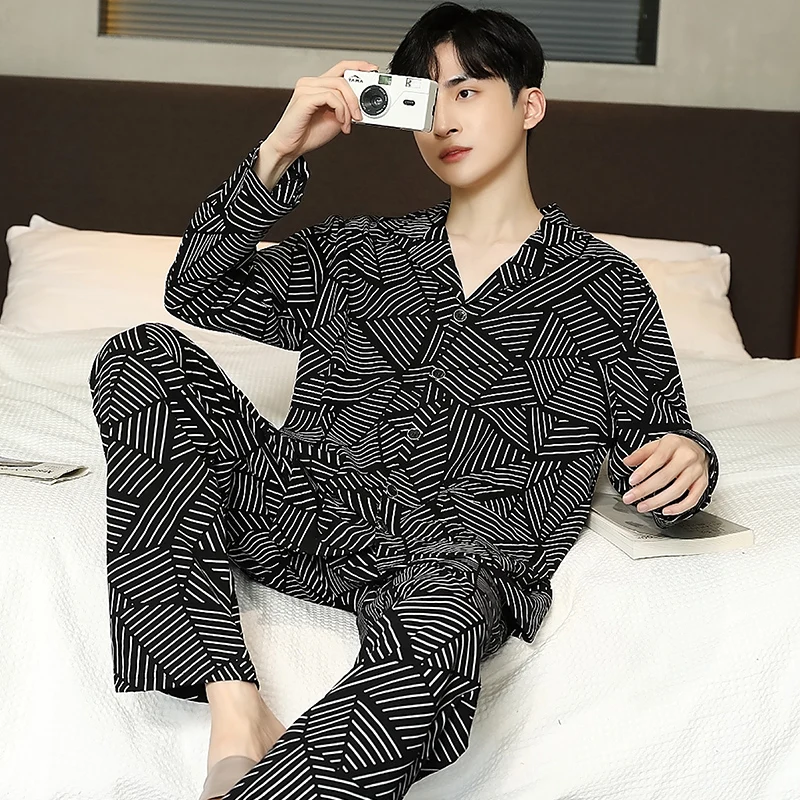 QUHENG Men Pyjamas Sets Cotton Pijama Sleepwear Autumn and Winter Long Sleeve Sleep Clothes Male 2 Pieces Sets Homewear Men's
QUHENG Men Pyjamas Sets Cotton Pijama Sleepwear Autumn and Winter Long Sleeve Sleep Clothes Male 2 Pieces Sets Homewear Men's