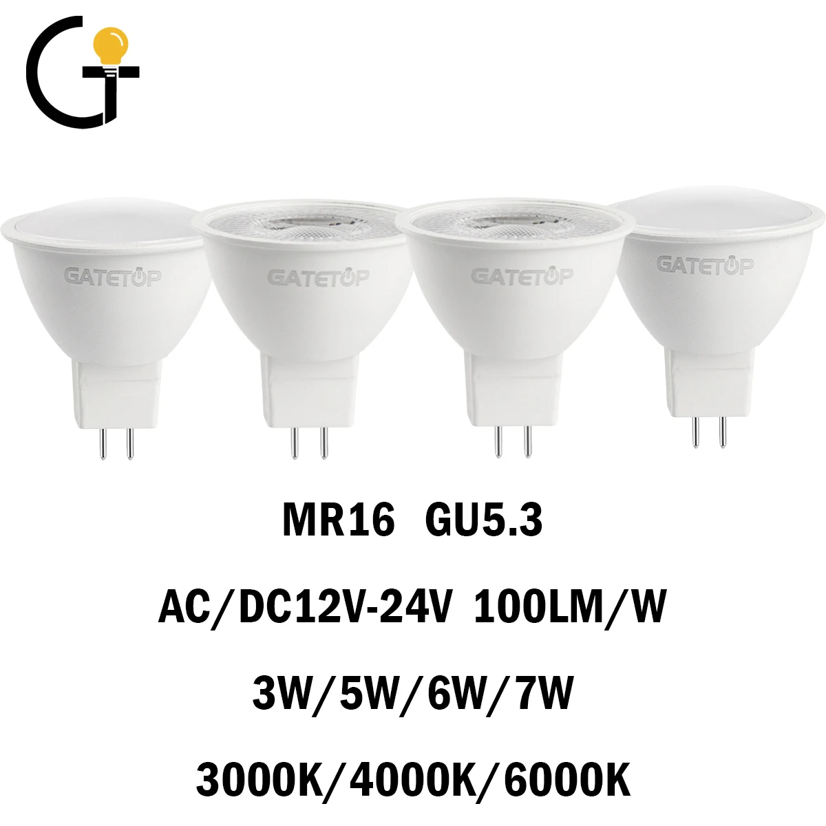 

5/10/15/20PCS MR16 LED Spotlight GU5.3 Low Voltage AC/DC12-24V 3/5/6/7W 120/38Degree No Flicker High Lumen for Interiors