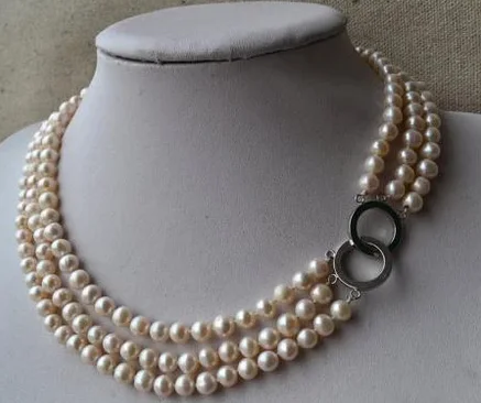 

Новое поступление, любимое жемчужное ожерелье, 3 нити, 7-8 мм, белый натуральный круглый натуральный пресноводный жемчуг, Изящные Ювелирные изделия, хороший подарок для женщин