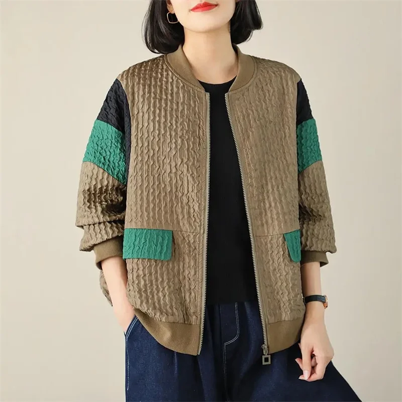 Splicing Literary Leisure Wild Loose Autumn Clothes Women's New Western-style Baseball Uniforms Women's 2022 New Jacket Female W
Splicing Literary Leisure Wild Loose Autumn Clothes Women's New Western-style Baseball Uniforms Women's 2022 New Jacket Female W
