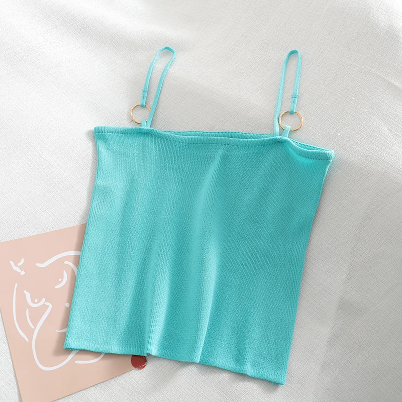 Heliar Knitting Spaghetti Strap Camis Top Solid Color Metal Ring Rib Summer Crop Top For Women Basic Plain Knitted Tops New
Heliar Knitting Spaghetti Strap Camis Top Solid Color Metal Ring Rib Summer Crop Top For Women Basic Plain Knitted Tops New
