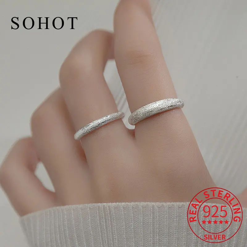 Real 925 Sterling Silver BlingBling with Flashing Matte Adjustable Ring for Women Classic Geometric Fine Jewelry
Real 925 Sterling Silver BlingBling with Flashing Matte Adjustable Ring for Women Classic Geometric Fine Jewelry