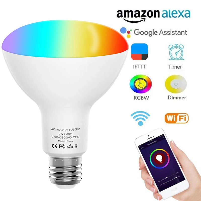 

10W LED Bluetooth Dimmable RGB Smart Light Bulb Wireless APP Remote Control Lamp E27/E26/B22 16Colors Changing Smart Music Bulb